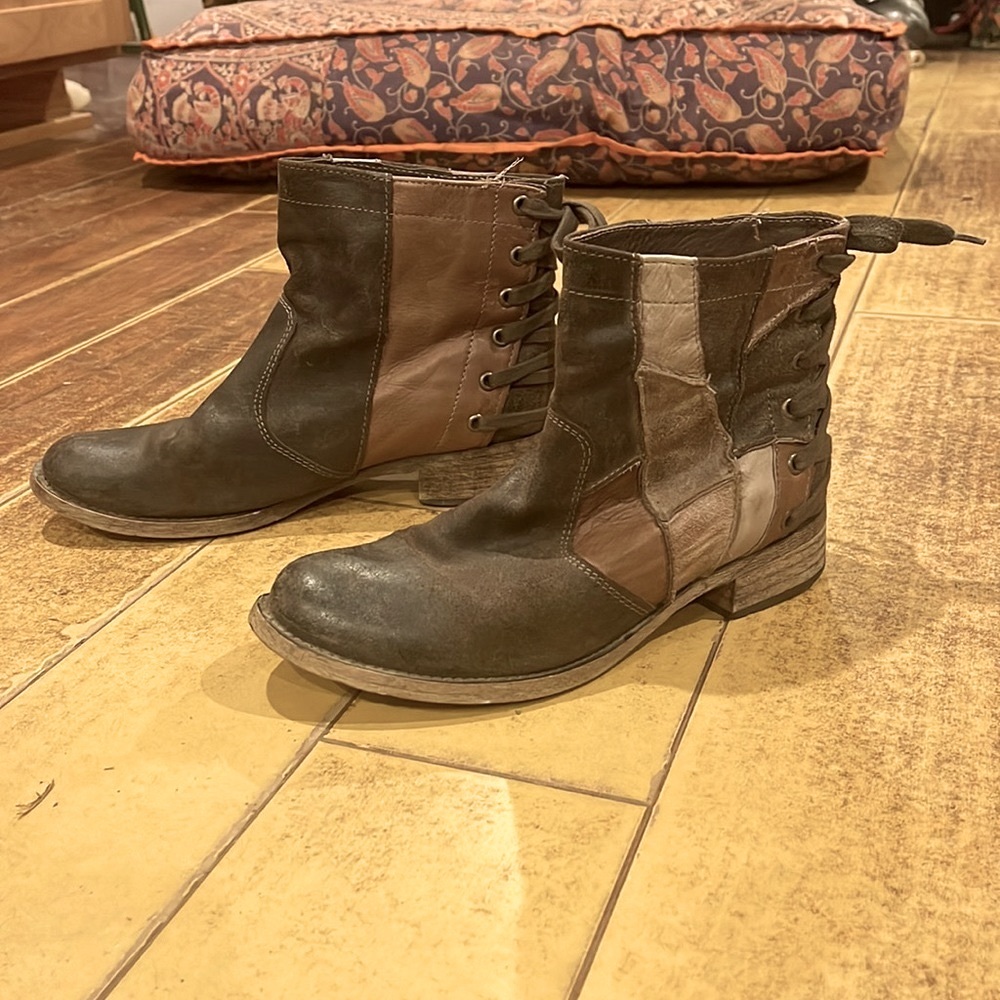 Aldo Brown Patch Ankle Boots